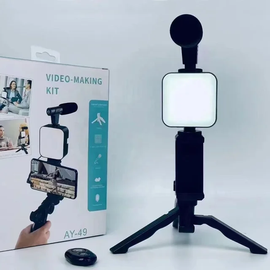 Vlogging Kit - Smartphone Camera Video Kit, Tripod with Shotgun Microphone, Phone Holder