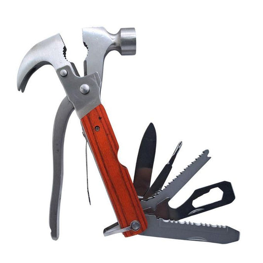 Camping Gear Multifunctional 15-in-1 Survival Gear with claw Hammer, Bottle Opener & Screwdrivers - Emergency Tool
