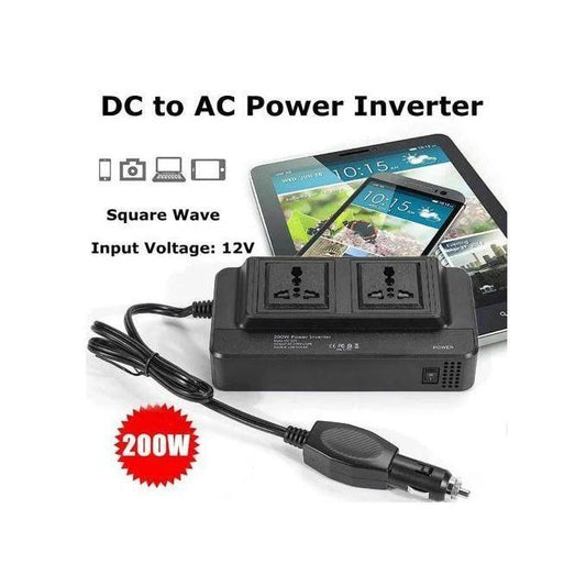 200 W Car Inverter, DC 12 V to 220 V AC Car Inverter with 2.1 A 4 USB Ports Charger, Multiple Protection Car Inverter