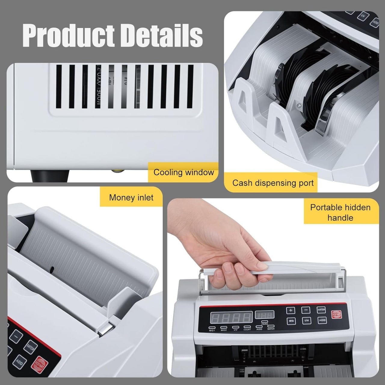 Money Counter Machine with Value Count with Counterfeit Detection Function