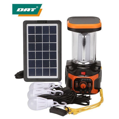 DAT Portable Home Solar Lighting System Kits With Radio + 3 BULBS + Bright light