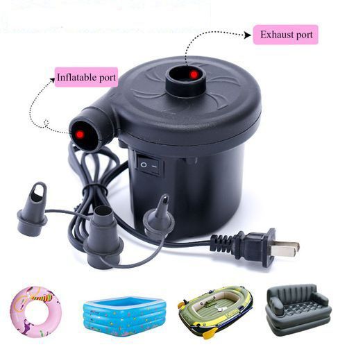 Electric Air Pump with 3 Hoses for Inflating Mattresses, Airbeds, Pools, Toys, Rafts and Vacuum Bags