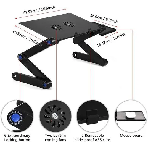 Laptop Stand With Cooling Fan Adjustable and Foldable