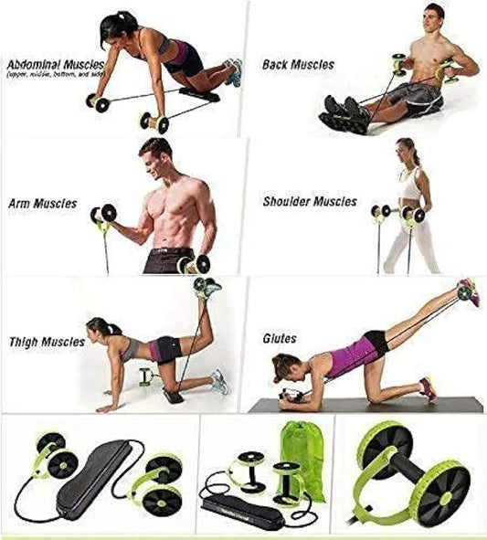 Gym Roller Revoflex Xtreme Home Total Body Fitness Abs Trainer Roller