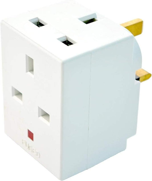 3-Way Socket Multi Plug Fused adapter UK Mains 13 AMP 240V AC/DC 3 Socket