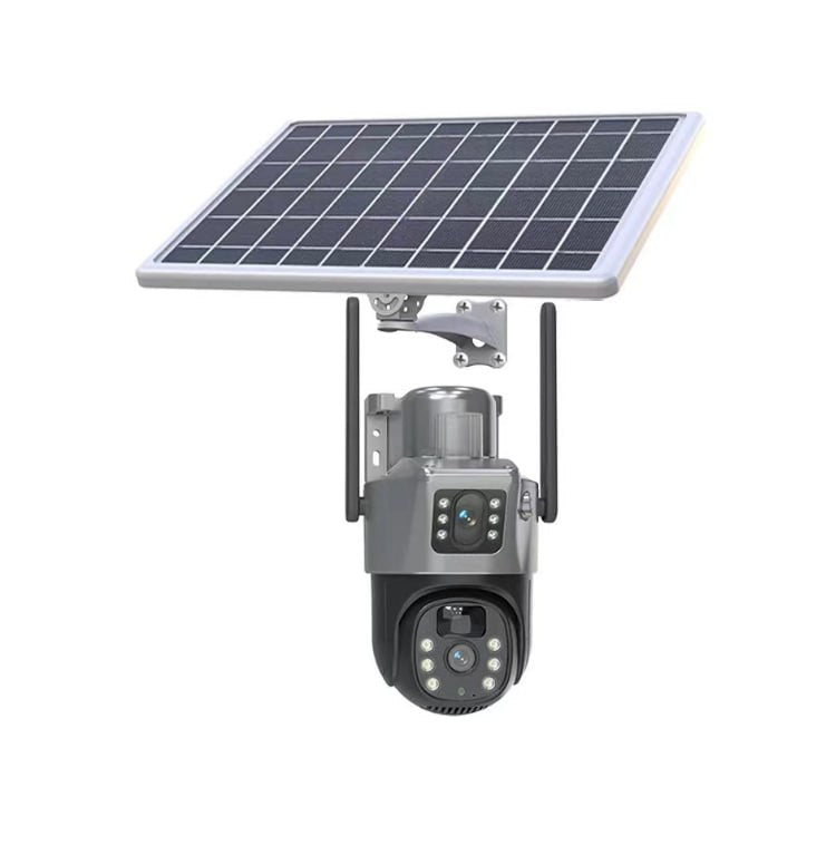 UBOX 4G PTZ Wireless Dual Lens Screen Solar Powered Outdoor Security Solar CCTV Camera with Built In Rechargeable Battery
