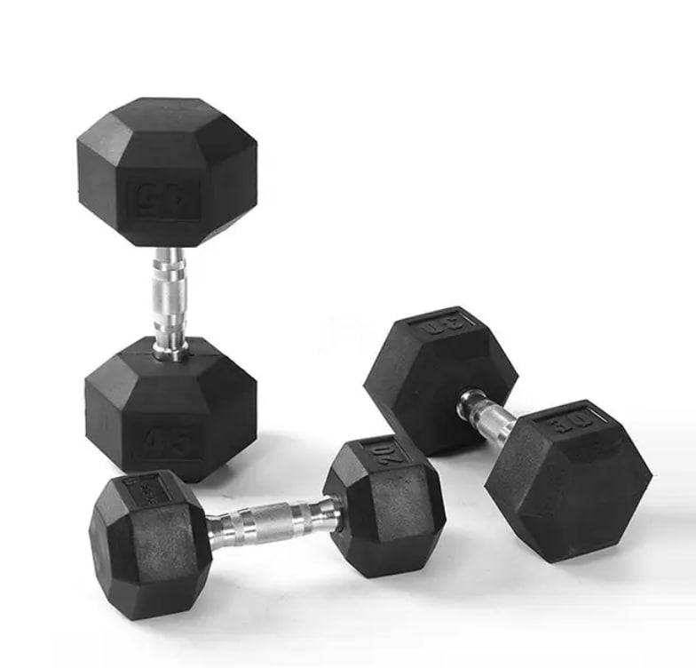 Body-Solid Rubber Coated Hexagon Dumbbells (2.5+2.5 KGs Pair)
